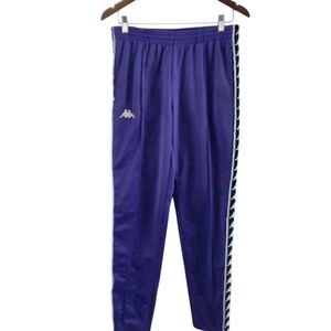 Kappa Purple Snap Sides Track Athletic Sweat Pants Straight Leg Womens Size M